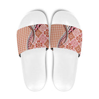 Aloha Vintage Palaka Floral Hawaiian Quilt Slide Sandals Ulaula Motif - Polynesian Pride