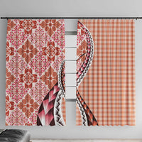 Aloha Vintage Palaka Floral Hawaiian Quilt Window Curtain Ulaula Motif - Polynesian Pride