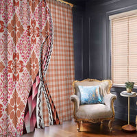 Aloha Vintage Palaka Floral Hawaiian Quilt Window Curtain Ulaula Motif - Polynesian Pride