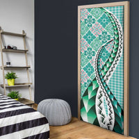 Aloha Vintage Palaka Floral Hawaiian Quilt Door Cover Polu Motif - Polynesian Pride