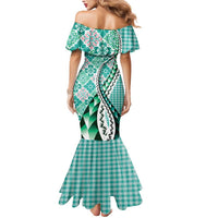 Aloha Vintage Palaka Floral Hawaiian Quilt Mermaid Dress Polu Motif - Polynesian Pride