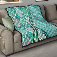 Aloha Vintage Palaka Floral Hawaiian Quilt Quilt Polu Motif - Polynesian Pride