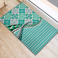 Aloha Vintage Palaka Floral Hawaiian Quilt Rubber Doormat Polu Motif - Polynesian Pride