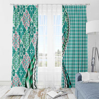 Aloha Vintage Palaka Floral Hawaiian Quilt Window Curtain Polu Motif - Polynesian Pride