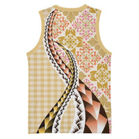 Aloha Vintage Palaka Floral Hawaiian Quilt Basketball Jersey Melemele Motif - Polynesian Pride