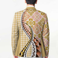 Aloha Vintage Palaka Floral Hawaiian Quilt Blazer Melemele Motif - Polynesian Pride