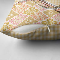 Aloha Vintage Palaka Floral Hawaiian Quilt Pillow Cover Melemele Motif - Polynesian Pride