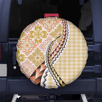 Aloha Vintage Palaka Floral Hawaiian Quilt Spare Tire Cover Melemele Motif - Polynesian Pride