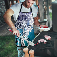 Aloha Vintage Plumeria Hawaiian Tapa Pattern Apron Blue Hawaiian Tapa Pattern - Polynesian Pride