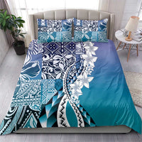 Aloha Vintage Plumeria Hawaiian Tapa Pattern Bedding Set Blue Hawaiian Tapa Pattern - Polynesian Pride