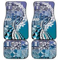 Aloha Vintage Plumeria Hawaiian Tapa Pattern Car Mats Blue Hawaiian Tapa Pattern - Polynesian Pride