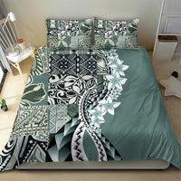 Aloha Vintage Plumeria Hawaiian Tapa Pattern Bedding Set Dark Turquoise Hawaiian Tapa Pattern - Polynesian Pride