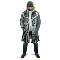 Aloha Vintage Plumeria Hawaiian Tapa Pattern Cloak Dark Turquoise Hawaiian Tapa Pattern - Polynesian Pride