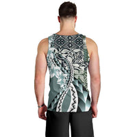 Aloha Vintage Plumeria Hawaiian Tapa Pattern Men Tank Top Dark Turquoise Hawaiian Tapa Pattern - Polynesian Pride