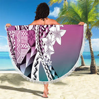 Aloha Vintage Plumeria Hawaiian Tapa Pattern Beach Blanket Gradient Hawaiian Tapa Pattern - Polynesian Pride