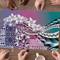 Aloha Vintage Plumeria Hawaiian Tapa Pattern Puzzle Gradient Hawaiian Tapa Pattern - Polynesian Pride