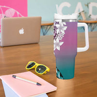 Aloha Vintage Plumeria Hawaiian Tapa Pattern Tumbler With Handle Gradient Hawaiian Tapa Pattern - Polynesian Pride