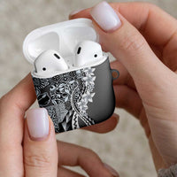 Aloha Vintage Plumeria Hawaiian Tapa Pattern AirPods Case Gray Hawaiian Tapa Pattern - Polynesian Pride