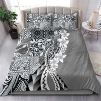 Aloha Vintage Plumeria Hawaiian Tapa Pattern Bedding Set Gray Hawaiian Tapa Pattern - Polynesian Pride