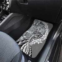 Aloha Vintage Plumeria Hawaiian Tapa Pattern Car Mats Gray Hawaiian Tapa Pattern - Polynesian Pride