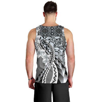 Aloha Vintage Plumeria Hawaiian Tapa Pattern Men Tank Top Gray Hawaiian Tapa Pattern - Polynesian Pride