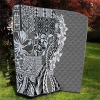 Aloha Vintage Plumeria Hawaiian Tapa Pattern Quilt Gray Hawaiian Tapa Pattern - Polynesian Pride