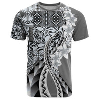 Aloha Vintage Plumeria Hawaiian Tapa Pattern T Shirt Gray Hawaiian Tapa Pattern - Polynesian Pride