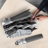 Aloha Vintage Plumeria Hawaiian Tapa Pattern Umbrella Gray Hawaiian Tapa Pattern - Polynesian Pride