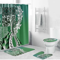 Aloha Vintage Plumeria Hawaiian Tapa Pattern Bathroom Set Green Hawaiian Tapa Pattern - Polynesian Pride