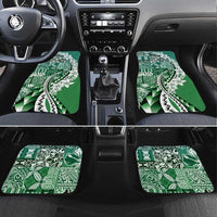 Aloha Vintage Plumeria Hawaiian Tapa Pattern Car Mats Green Hawaiian Tapa Pattern - Polynesian Pride