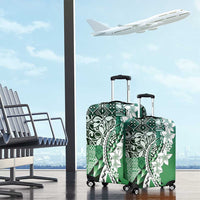 Aloha Vintage Plumeria Hawaiian Tapa Pattern Luggage Cover Green Hawaiian Tapa Pattern - Polynesian Pride