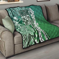 Aloha Vintage Plumeria Hawaiian Tapa Pattern Quilt Green Hawaiian Tapa Pattern - Polynesian Pride