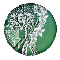Aloha Vintage Plumeria Hawaiian Tapa Pattern Spare Tire Cover Green Hawaiian Tapa Pattern - Polynesian Pride