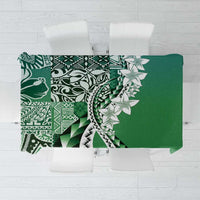 Aloha Vintage Plumeria Hawaiian Tapa Pattern Tablecloth Green Hawaiian Tapa Pattern LT9 Green - Polynesian Pride