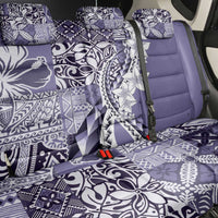 Aloha Vintage Plumeria Hawaiian Tapa Pattern Back Car Seat Cover Purple Hawaiian Tapa Pattern - Polynesian Pride