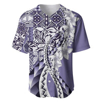 Aloha Vintage Plumeria Hawaiian Tapa Pattern Baseball Jersey Purple Hawaiian Tapa Pattern - Polynesian Pride