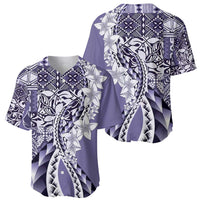 Aloha Vintage Plumeria Hawaiian Tapa Pattern Baseball Jersey Purple Hawaiian Tapa Pattern - Polynesian Pride