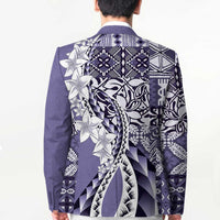 Aloha Vintage Plumeria Hawaiian Tapa Pattern Blazer Purple Hawaiian Tapa Pattern - Polynesian Pride