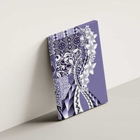 Aloha Vintage Plumeria Hawaiian Tapa Pattern Canvas Wall Art Purple Hawaiian Tapa Pattern - Polynesian Pride