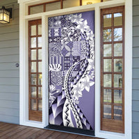 Aloha Vintage Plumeria Hawaiian Tapa Pattern Door Cover Purple Hawaiian Tapa Pattern - Polynesian Pride