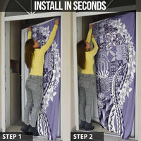 Aloha Vintage Plumeria Hawaiian Tapa Pattern Door Cover Purple Hawaiian Tapa Pattern - Polynesian Pride