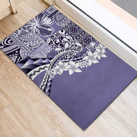 Aloha Vintage Plumeria Hawaiian Tapa Pattern Rubber Doormat Purple Hawaiian Tapa Pattern - Polynesian Pride