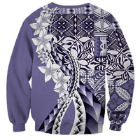 Aloha Vintage Plumeria Hawaiian Tapa Pattern Sweatshirt Purple Hawaiian Tapa Pattern - Polynesian Pride