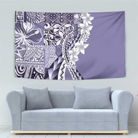 Aloha Vintage Plumeria Hawaiian Tapa Pattern Tapestry Purple Hawaiian Tapa Pattern - Polynesian Pride