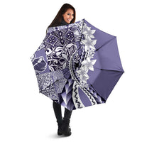 Aloha Vintage Plumeria Hawaiian Tapa Pattern Umbrella Purple Hawaiian Tapa Pattern - Polynesian Pride