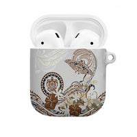 Polynesian Manta Ray AirPods Case Beige Floral Turtle Tattoo - Polynesian Pride