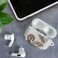 Polynesian Manta Ray AirPods Case Beige Floral Turtle Tattoo - Polynesian Pride