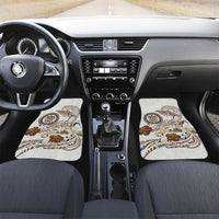 Polynesian Manta Ray Car Mats Beige Floral Turtle Tattoo - Polynesian Pride