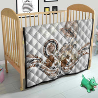 Polynesian Manta Ray Quilt Beige Floral Turtle Tattoo - Polynesian Pride