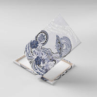 Polynesian Manta Ray Canvas Wall Art Blue Floral Turtle Tattoo - Polynesian Pride